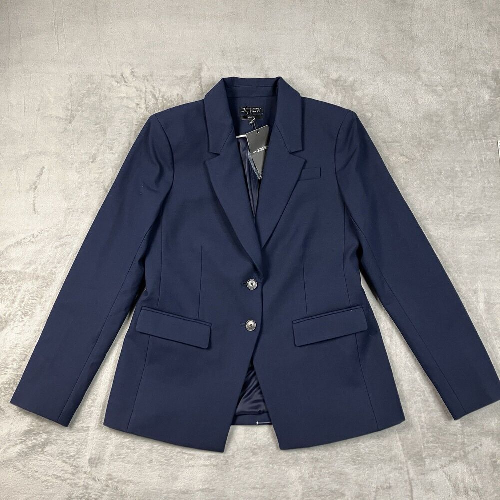 J Crew Madelyn Tall Blazer Womens 10 Navy Four-Season Stretch Career Classic